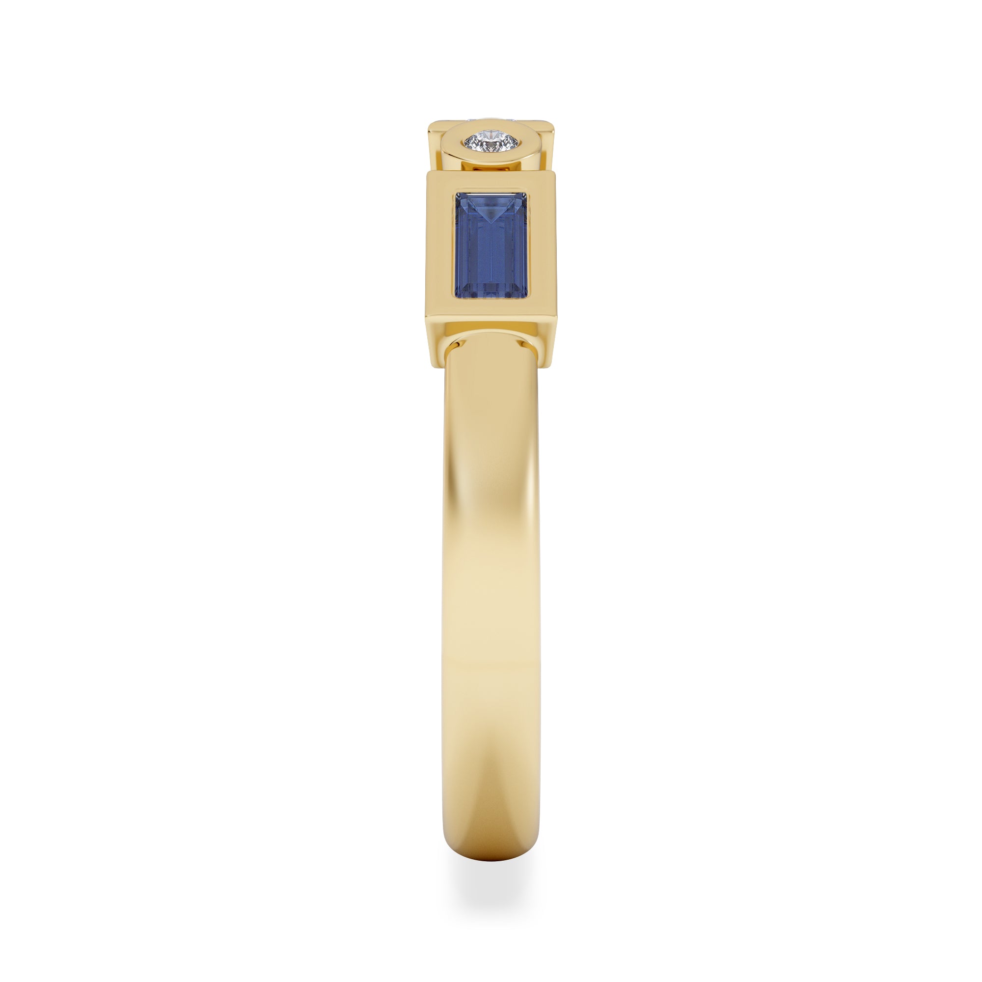 Forme 0.48ct Baguette Cut Lab Sapphire 5 Stones Ring in 18K Gold Vermeil